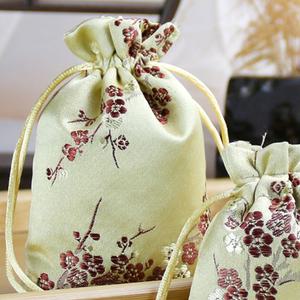 전통무늬자수 향낭복주머니 향주머니만들기재료 금색 10x14cm