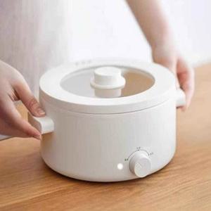 쿠커 멀티밥솥 찜기 다기능 호빵찜기 논스틱 2kW 화이트 훠궈 3단 냄비포트 소형 패키지