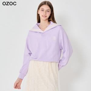 [오조크(OZOC)] 프렌치 세일러 자수 맨투맨 (택가격: 87000원)