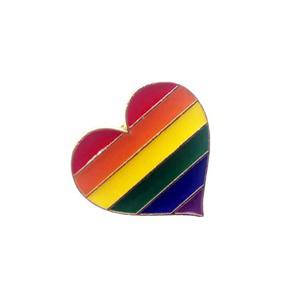 무지개 배지 브로치 핀 LGBT 컬러 레인보우 포인트핀 하트