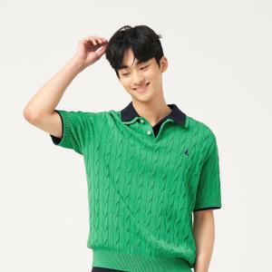 빈폴 BEANPOLE 멘빈폴솔솔니트 케이블 칼라넥 니트 - 그린 BC5451C40K 445997