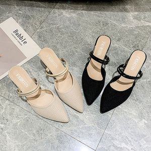 2컬러 데일리 큐빅 스틸레토 뮬 슬링백 미들힐 스틸레토힐 펌프스힐 여성힐 여성구두 여자구두