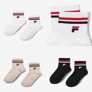 휠라 F로고 스트라이프 중목양말 3 종 택 1 (FS3SCF6316X_SKU)