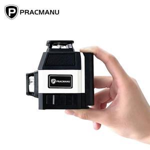 Practmanu 미니 레이저 레벨 12 라인 3D 셀프 레벨링360 도 수평 및 수직 크로스그린 빔