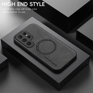 럭셔리 가죽 마그네틱 케이스, 삼성 갤럭시 S20 S21 S24 S23 S22 울트라 FE 노트 10 20 플러스 맥세이프 무선 충전 커버