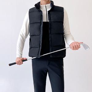 남성 겨울 숏 패딩 조끼 겨울용 방한 하이넥 이너 점퍼 하프 데일리 아우터