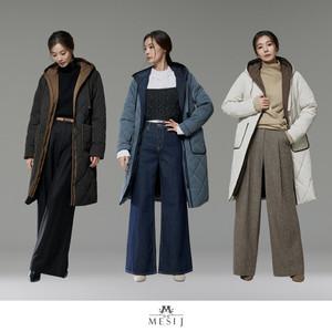 메시제이 24FW 벨트포인트 FAUX퍼 패딩코트