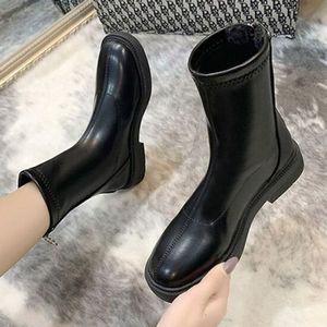 캐주얼워커 볼드한 디자인 여성 미들부츠 털안감 기모첼시부츠 여성키높이워커