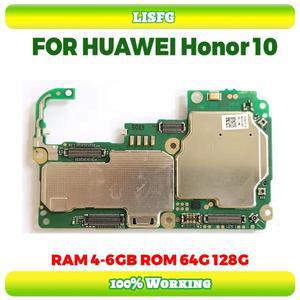 정품 화웨이 아너 10 마더보드 잠금 해제 로직 보드, 안드로이드 시스템, 풀 칩 RAM 4 + 64GB, 4-128GB ROM