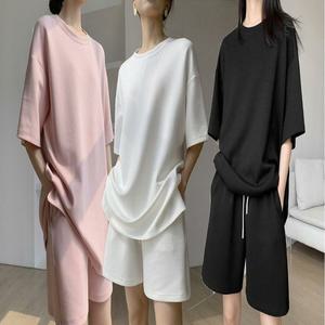 [오노마] ONM 여자 캐주얼 무지 반팔 반바지 트레이닝복 상하의세트