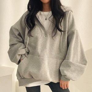 후드티셔츠 베이직 오버핏 무지 여성 캐주얼