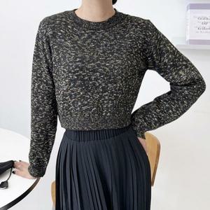[오노마] ONM 데일리 여성 니트 가을 겨울 보카시 크롭 니트 스웨터