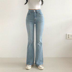 문에이블 여자 여성 봄 가을 부츠컷 히든밴딩 진청 연청 스판 키작녀 청바지 데님 팬츠