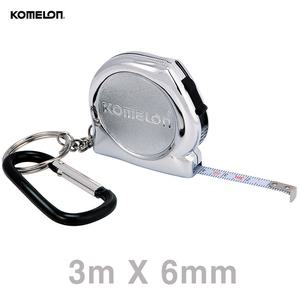 코메론 줄자 키체인 다용도 캐리비나 클립으로 휴대가 편리한 줄자 크롬 도금 KMC-74K (3mX6mm)