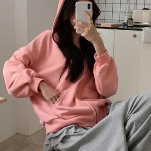 봄후드집업 루즈핏 비비드 공항룩 원마일 쭈리점퍼
