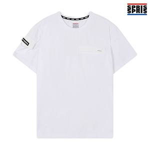 스프리스 남성 소매건빵 반팔 티셔츠 화이트