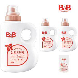 [비앤비]유아 섬유유연제 자스민&로즈 1500ml 용기 3입+증정품