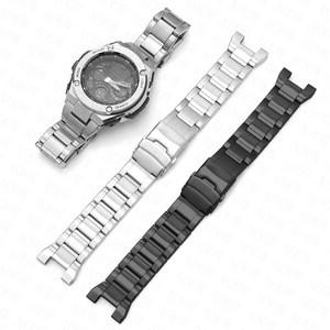 호환품 카시오 G-Shock GST-W300/400G B100 남성전용 스트랩 스테인레스 스틸 금속 교환용 워치 밴드 스트