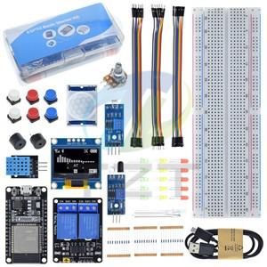 ESP-32S 와이파이 개발 보드용 기본 스타터 키트, 아두이노 프로젝트 학습 키트, 박스 포함 튜토리얼 ESP32