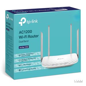 TP-Link Archer 무선 듀얼 밴드 라우터 흰색 IEEE 802.11ac 5GHz 867mbps 2.4GHz 300mbps 대역 C50 AC1200