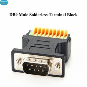 DB9 수 솔더리스 터미널 블록, D-Sub 9 핀-용수철 와이어링 어댑터, DB9-9 핀 크림프 프레스 터미널 블록