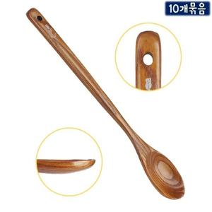 옻칠 롱 볶음스푼 약42.5cm 10개묶음 걸이구멍조리용주걱 요리용 나무 도구