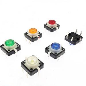 TACT MOMENTARY TACTILE LED 12 SWITCH BUTTON 12X12X7 5PCS 3MM COLOR PUSH