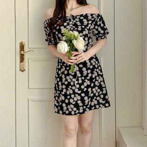 [오노마] ONM 여름 휴양지 원피스 쉬폰 셔링 꽃무늬 미니 드