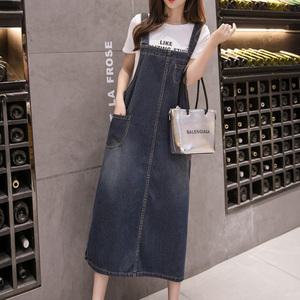 캐주얼 멜빵 데님원피스 여성용 여름 나시 청 원피스 데일리룩