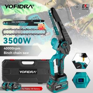 YOFIDRA 8 인치 브러시리스 전기 톱 무선 충전식 정원 목공 절단 배터리