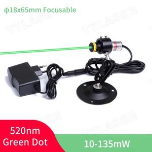 초점 조절 가능한 18x65mm 520nm 녹색 도트 레이저 모듈 다이오드 열 프레스 스크린 인쇄 정렬 톱 목재 직