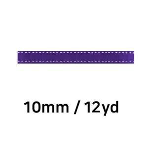 [OFM6562P]리본 골직 스티치 롤 폭 10mm  보라