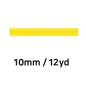 [OFM6561S]리본 골직 스티치 롤 폭 10mm  노랑