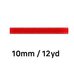 [OFM65628]리본 골직 스티치 롤 폭 10mm  빨강