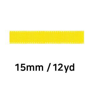 [OFM65631]리본 골직 스티치 롤 폭 15mm  노랑