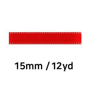 [OFM6563P]리본 골직 스티치 롤 폭 15mm  빨강