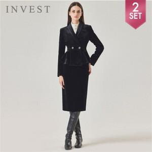[인베스트] 숄카라벨벳자켓스커트세트_INI3W1JK1030