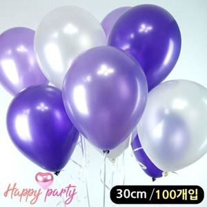 [하프클럽/알티피아]해피파티 풍선 3색 펄 혼합 라운드 30cm (100개입) (
