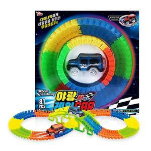 [RGP68N08]야광레일카 81PCS 자동차 작동완구 매트