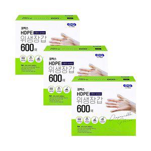 [너만아는잡화점]코멕스 HDPE 위생장갑 600매 x 3개 (총1800매) /대용량 업소용