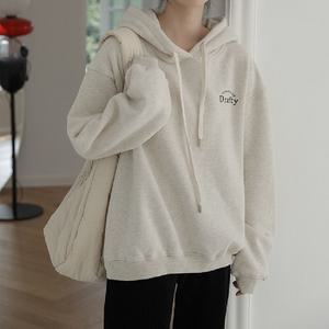 여성 오버핏 기모 후드 티셔츠 여자 겨울 후디