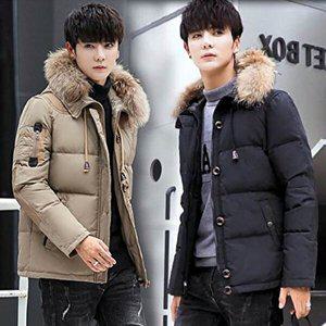 [엄지척]남자 겨울 아우터 모던느낌 베이직컬러 퍼후드 패딩