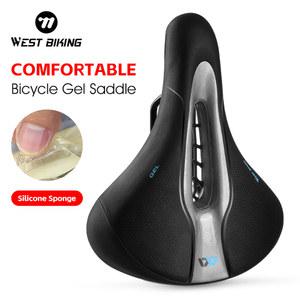 뒷자리 WEST BIKING 편안한 젤 자전거 새들 충격 흡수 MTB 도로 소프트 쿠션 사이클링 시트