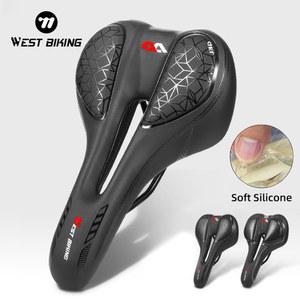 뒷자리 WEST BIKING 젤 실리콘 자전거 새들 편안한 충격 흡수 MTB 로드 바이크 시트 사이클링 소프트 쿠션