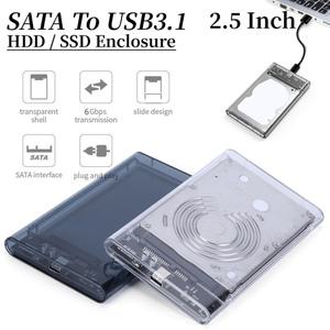 노트북용 외장 HDD 케이스 SATAUSB3.1 하드 드라이브 인클로저 6Gbps USB3.1 C타입 SATA SSD 2.5 인치