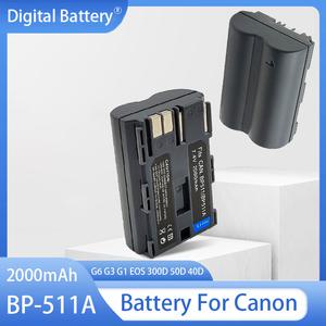 BP-511A BP511 배터리 2000mAh 충전식 호환 캐논 G6 G5 G3 G2 G1 EOS 300D 50D 40D 30D 20D 5D 카메라 리튬