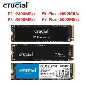 호환 Crucial P5 Plus 500GB 1TB 2TB PCIe 4.0, 3D NAND NVMe M.2 게임용 SSD, 최대 6600 MB/s 고성능 2280