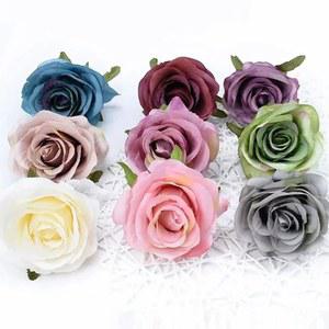 100pcs 실크 레트로 로즈 인공 꽃 홈 야외 정원 웨딩 아치 크리스마스 장식 축제 DIY 선물 상자