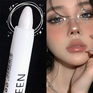 플래시 펄 아이섀도우 펜슬, 방수 미세 아이 하이라이터, 지속되는 누에 아이라이너, 화이트 실버 브라이트