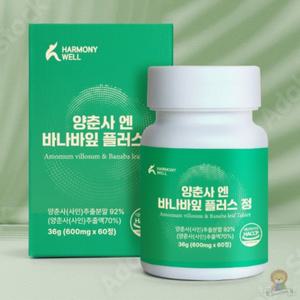 하모니웰 양춘사 엔 바나바잎 플러스 정 60정 바나나잎 부모님건강 여주환